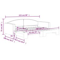 vidaXL Dagbädd utdragbar mörkgrå 90x200 cm tyg - Bild 11