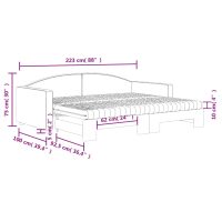 vidaXL Dagbädd utdragbar med madrasser mörkgrå 90x200 cm tyg - Bild 12