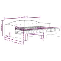 vidaXL Dagbädd utdragbar med madrasser mörkgrå 80x200 cm sammet - Bild 12