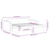 vidaXL Dagbädd med extrabädd och madrasser ljusgrå 100x200 cm tyg - Bild 12