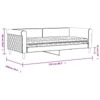 vidaXL Dagbädd med madrass svart 90x190 cm sammet - Bild 12