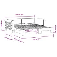 vidaXL Dagbädd utdragbar mörkgrå 100x200 cm sammet - Bild 11