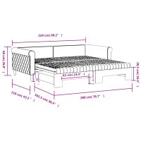 vidaXL Dagbädd utdragbar och madrasser blå 100x200 cm sammet - Bild 12