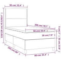 vidaXL Ramsäng med bäddmadrass cappuccino 90x200 cm konstläder - Bild 6