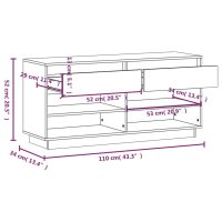 vidaXL Skoskåp vit 110x34x52 cm massiv furu - Bild 9