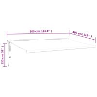 vidaXL Markis infällbar blå och vit 5x3 m tyg&aluminium - Bild 10