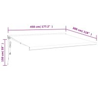 vidaXL Markis infällbar gul och vit 4,5x3 m tyg&aluminium - Bild 10