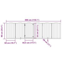 vidaXL Hundgrind med dörr vikbar 6 paneler vit 300 cm poppel - Bild 11