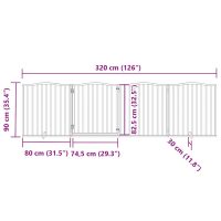 vidaXL Hundgrind med dörr vikbar 4 paneler vit 320 cm poppel - Bild 11