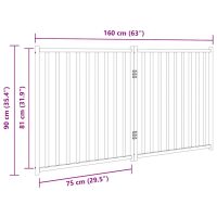 vidaXL Hundgrind hopfällbar 2 paneler 160 cm massivt granträ - Bild 9