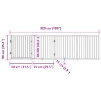 vidaXL Hundgrind med dörr vikbar 4 paneler 320 cm massivt granträ - Bild 11