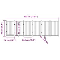 vidaXL Hundgrind med dörr vikbar 6 paneler vit 300 cm massivt granträ - Bild 11