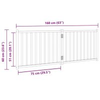 vidaXL Hundgrind hopfällbar 2 paneler vit 160 cm massivt granträ - Bild 9