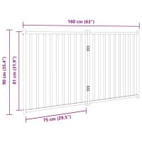 vidaXL Hundgrind hopfällbar 2 paneler vit 160 cm massivt granträ - Bild 9