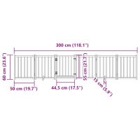 vidaXL Hundgrind med dörr vikbar 6 paneler brun 300 cm massivt granträ - Bild 11