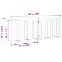 vidaXL Hundgrind hopfällbar 2 paneler brun ek 160 cm massivt granträ - Bild 9