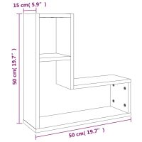 vidaXL Vägghyllor 2 st rökfärgad ek 50x15x50 cm konstruerat trä - Bild 8