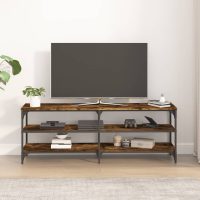 vidaXL Tv-bänk rökfärgad ek 140x30x50 cm konstruerat trä - Bild 3