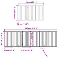 vidaXL Hundgrind med dörr vikbar 9 paneler vit 450 cm poppel - Bild 11