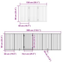 vidaXL Hundgrind med dörr vikbar 12 paneler vit 600 cm poppel - Bild 11