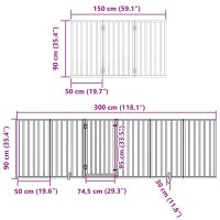 vidaXL Hundgrind med dörr vikbar 15 paneler vit 750 cm poppel - Bild 11