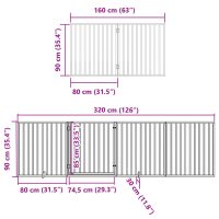 vidaXL Hundgrind med dörr vikbar 6 paneler vit 480 cm poppel - Bild 11