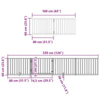 vidaXL Hundgrind med dörr vikbar 6 paneler brun 480 cm poppel - Bild 11