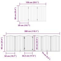 vidaXL Hundgrind med dörr vikbar 9 paneler 450 cm poppel - Bild 11