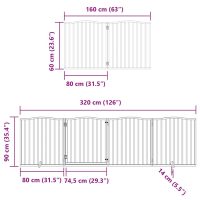 vidaXL Hundgrind med dörr vikbar 6 paneler vit 480 cm poppel - Bild 11