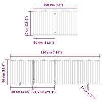 vidaXL Hundgrind med dörr vikbar 10 paneler vit 800 cm poppel - Bild 11