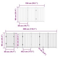 vidaXL Hundgrind med dörr vikbar 9 paneler 450 cm poppel - Bild 11