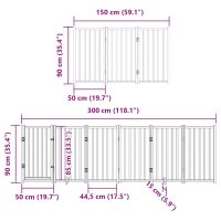 vidaXL Hundgrind med dörr vikbar 9 paneler vit 450 cm poppel - Bild 11