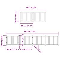 vidaXL Hundgrind med dörr vikbar 6 paneler vit 480 cm poppel - Bild 11