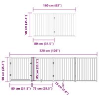 vidaXL Hundgrind med dörr vikbar 12 paneler vit 960 cm poppel - Bild 11