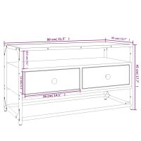 vidaXL Tv-bänk rökfärgad ek 80x35x45 cm konstruerat trä - Bild 9