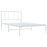 vidaXL Sängram med huvudgavel metall vit 90x200 cm - Bild 5