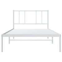 vidaXL Sängram med huvudgavel metall vit 90x200 cm - Bild 6