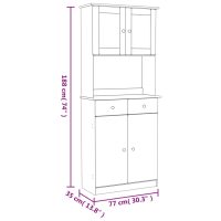 vidaXL Vitrinskåp ALTA vit 77x35x188 cm massiv furu - Bild 11