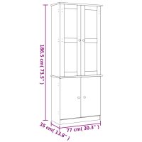 vidaXL Vitrinskåp ALTA 77x35x186,5 cm massiv furu - Bild 8