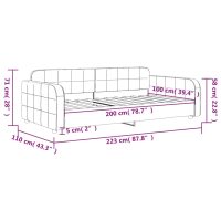 vidaXL Dagbädd ljusgrå 100x200 cm sammet - Bild 8