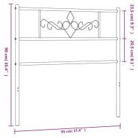 vidaXL Huvudgavel metall vit 90 cm - Bild 7