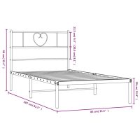 vidaXL Sängram med huvudgavel metall svart 80x200 cm - Bild 9