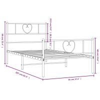 vidaXL Sängram med huvudgavel och fotgavel vit metall 90x200 cm - Bild 9