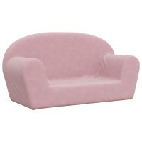 vidaXL Barnsoffa 2-sits rosa mjuk plysch - Bild 2