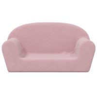 vidaXL Barnsoffa 2-sits rosa mjuk plysch - Bild 3