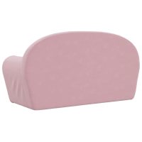 vidaXL Barnsoffa 2-sits rosa mjuk plysch - Bild 5