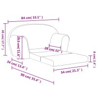 vidaXL Bäddsoffa för barn 2-sits ljusgrå med stjärnor mjuk plysch - Bild 9