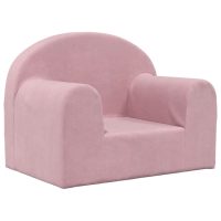 vidaXL Barnsoffa rosa mjuk plysch - Bild 2