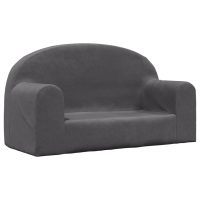 vidaXL Barnsoffa 2-sits antracit mjuk plysch - Bild 2