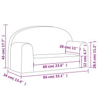 vidaXL Barnsoffa 2-sits antracit mjuk plysch - Bild 7